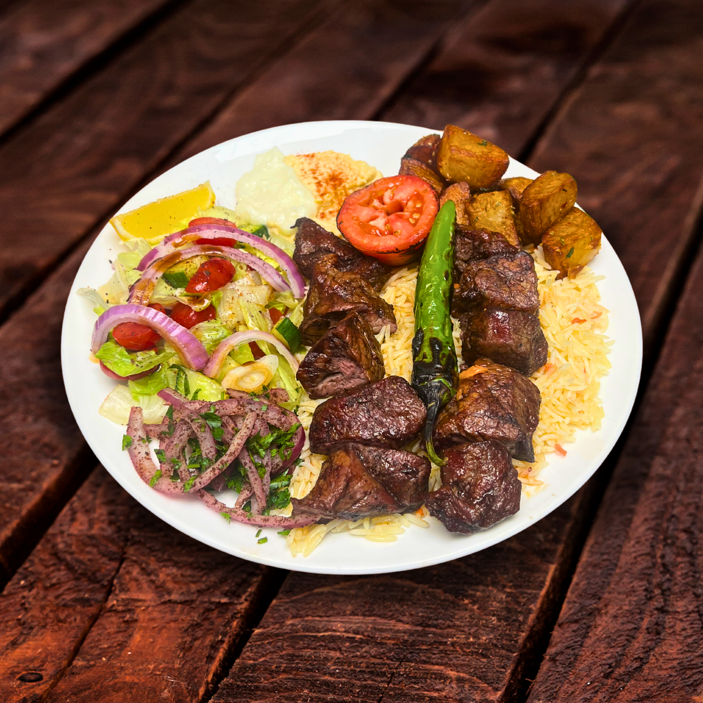 BBQ Lamb Skewers Plate