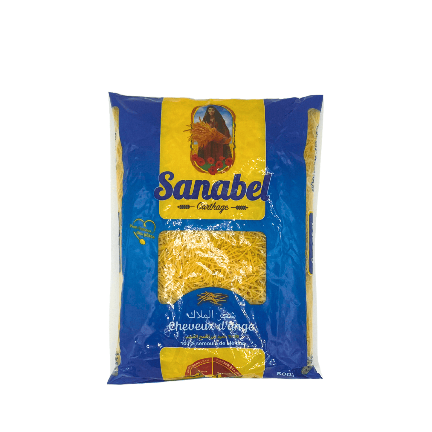 Sanabel: Angle Hair, 100% Durum wheat Semolina, 500 g
