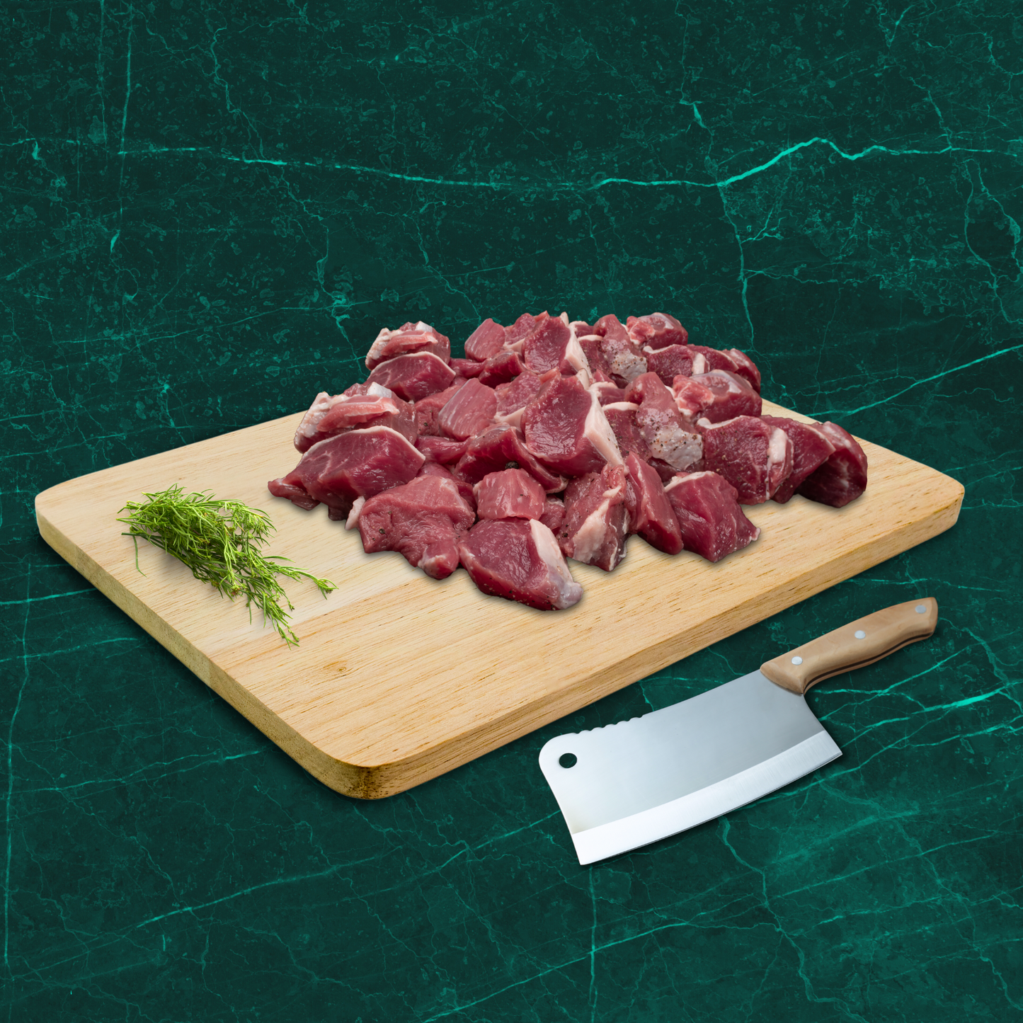 Halal Defrosted Lamb Legs Cubes, Weight: 1 Lb