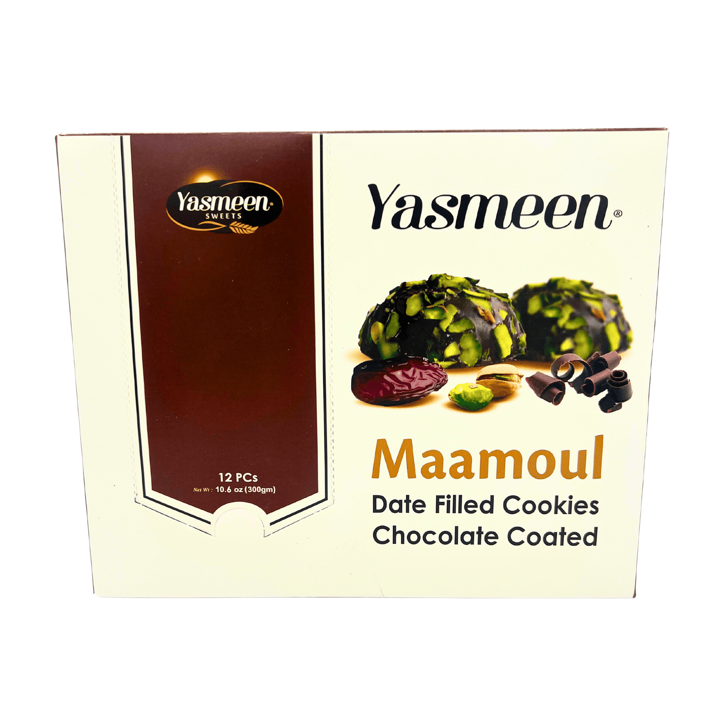 Yasmeen: Maaamoul, Date Filled Cookies Chocolate Coated, 12 Pcs