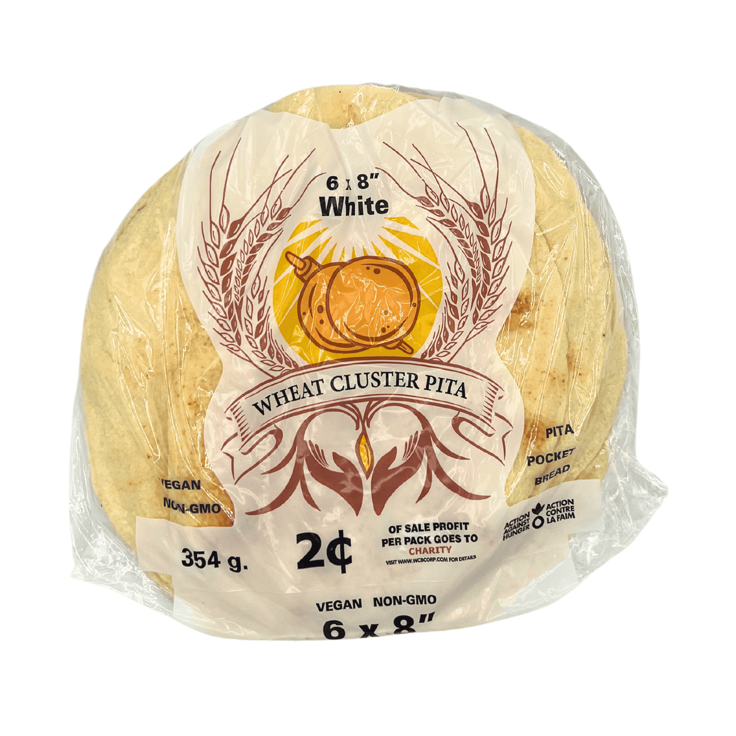 Wheat Cluster Pita: White Pita 6x8", 354 g